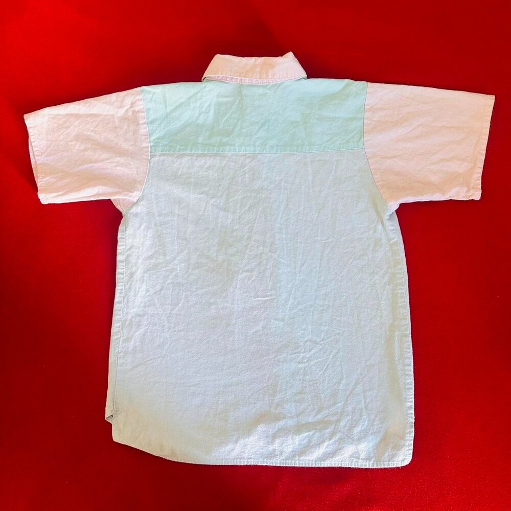 vintage color-block button down shirt